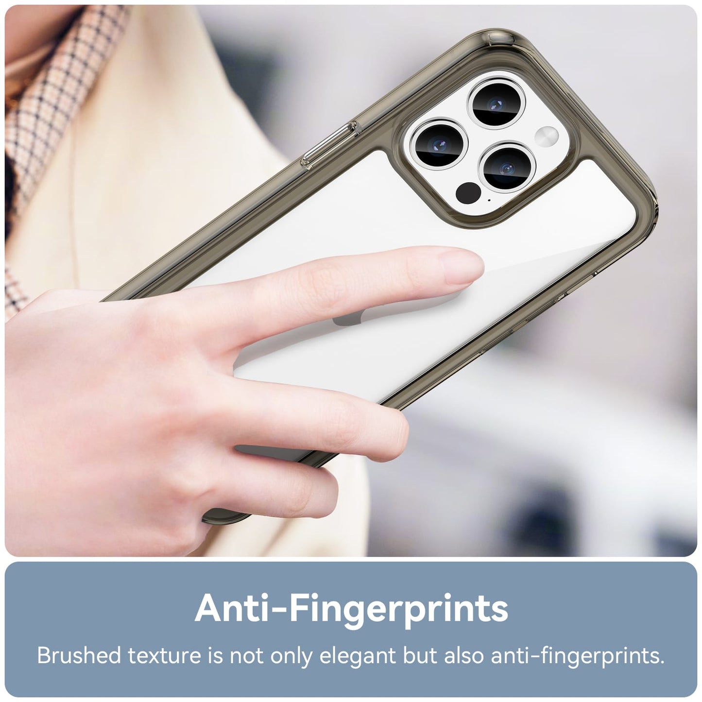 Iphone 15 Pro Max Soft Gel Case [Clear Grey]