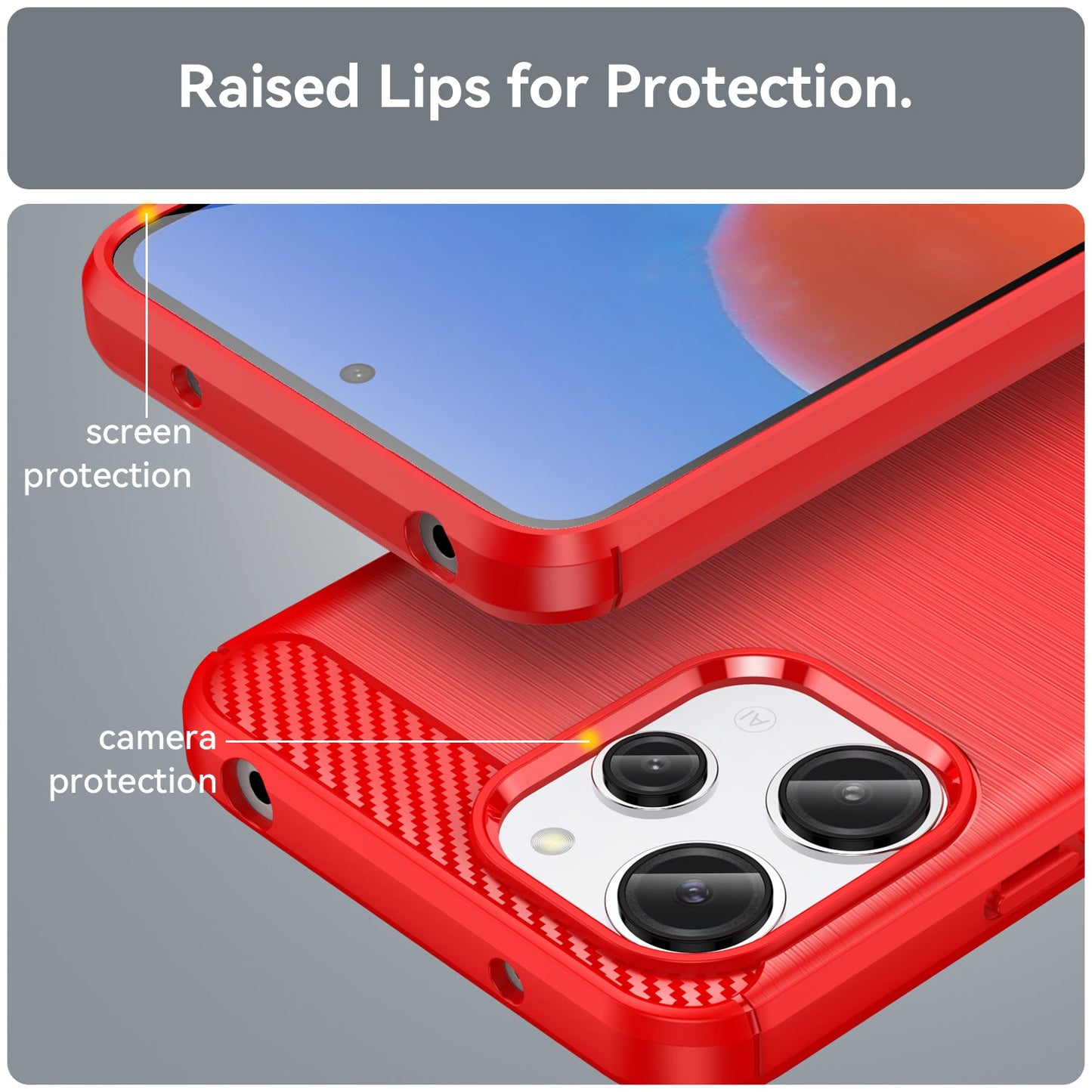 Xiaomi Redmi 12 5G Carbon Fibre Case [Red]
