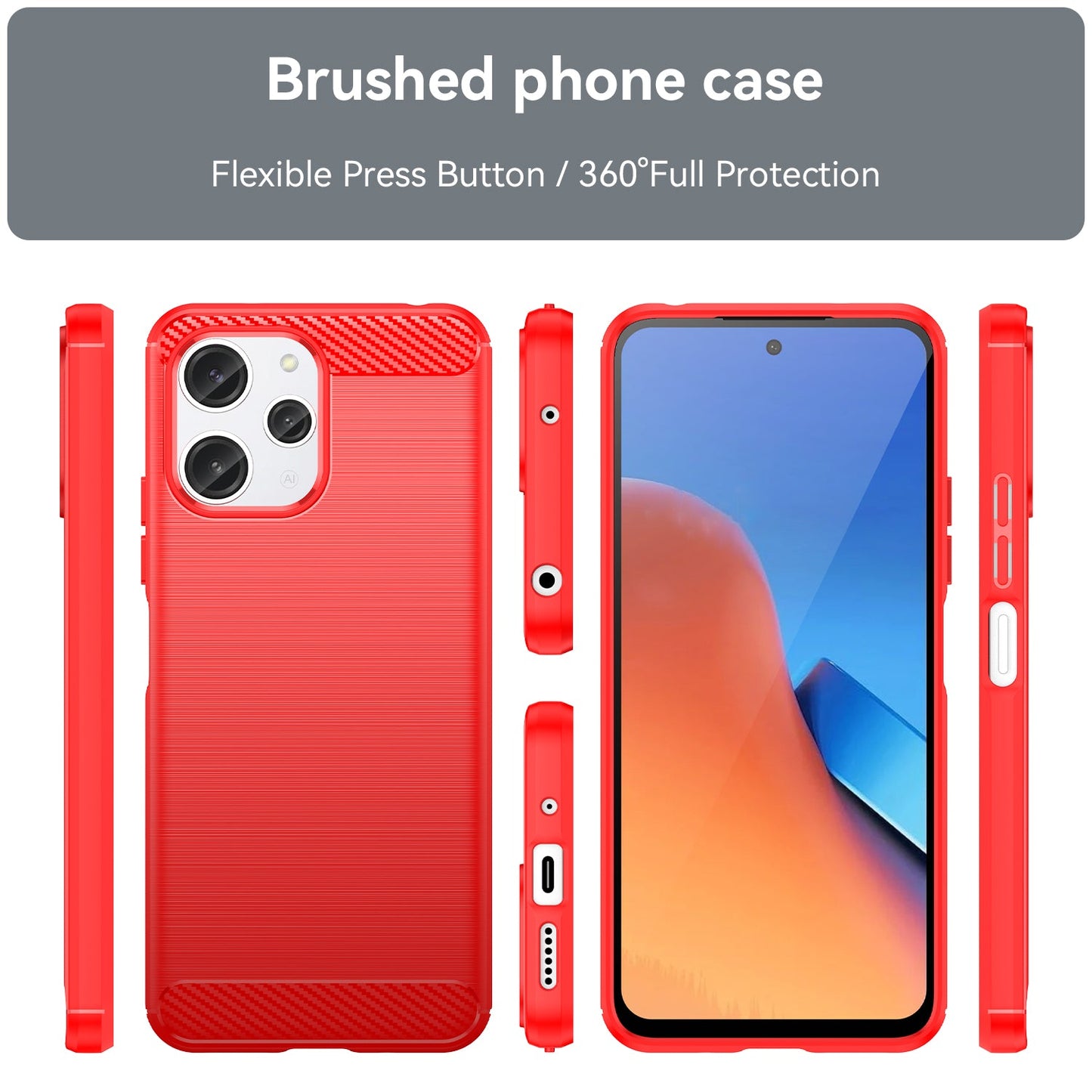 Xiaomi Redmi 12 5G Carbon Fibre Case [Red]