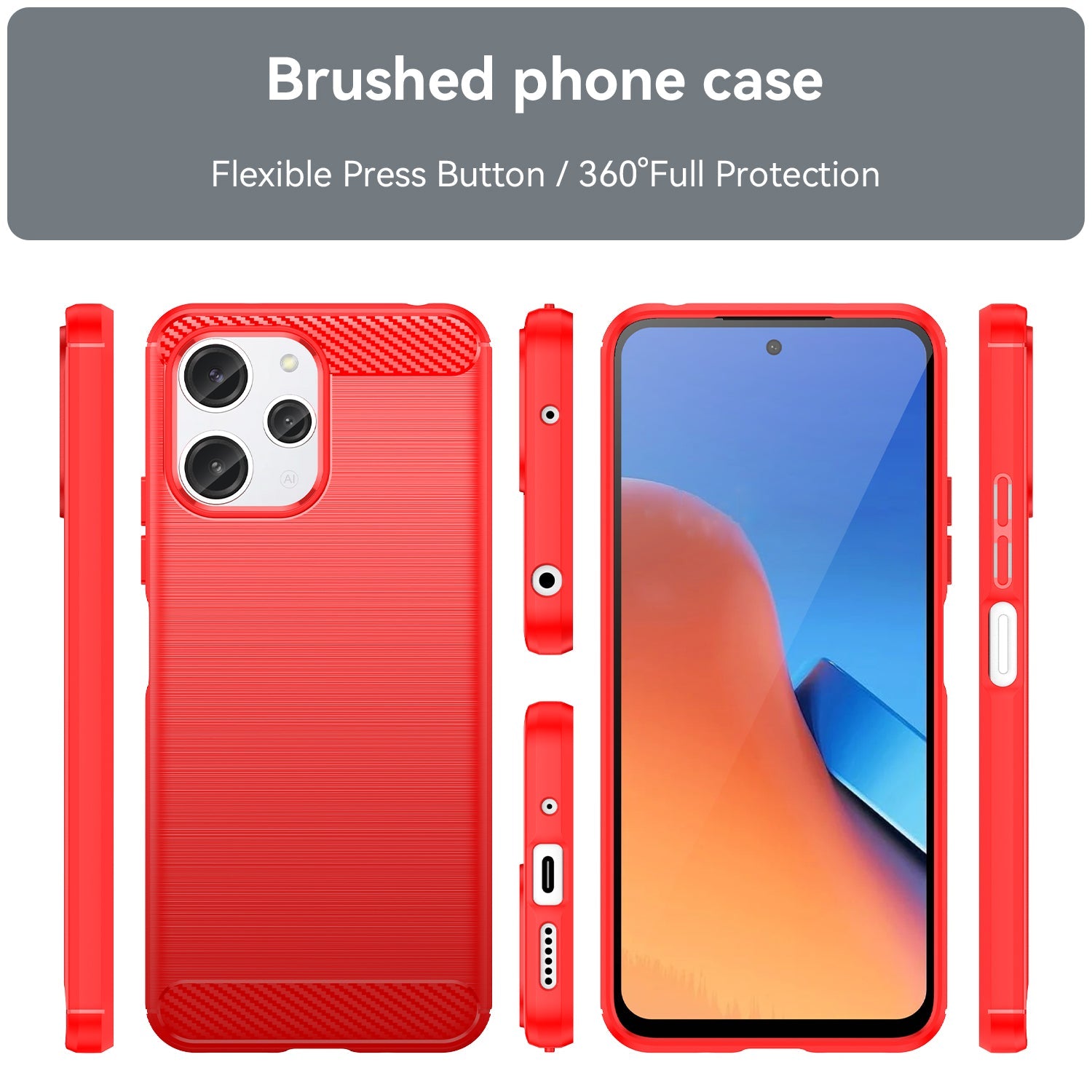 Xiaomi Redmi 12 5G Carbon Fibre Case [Red]