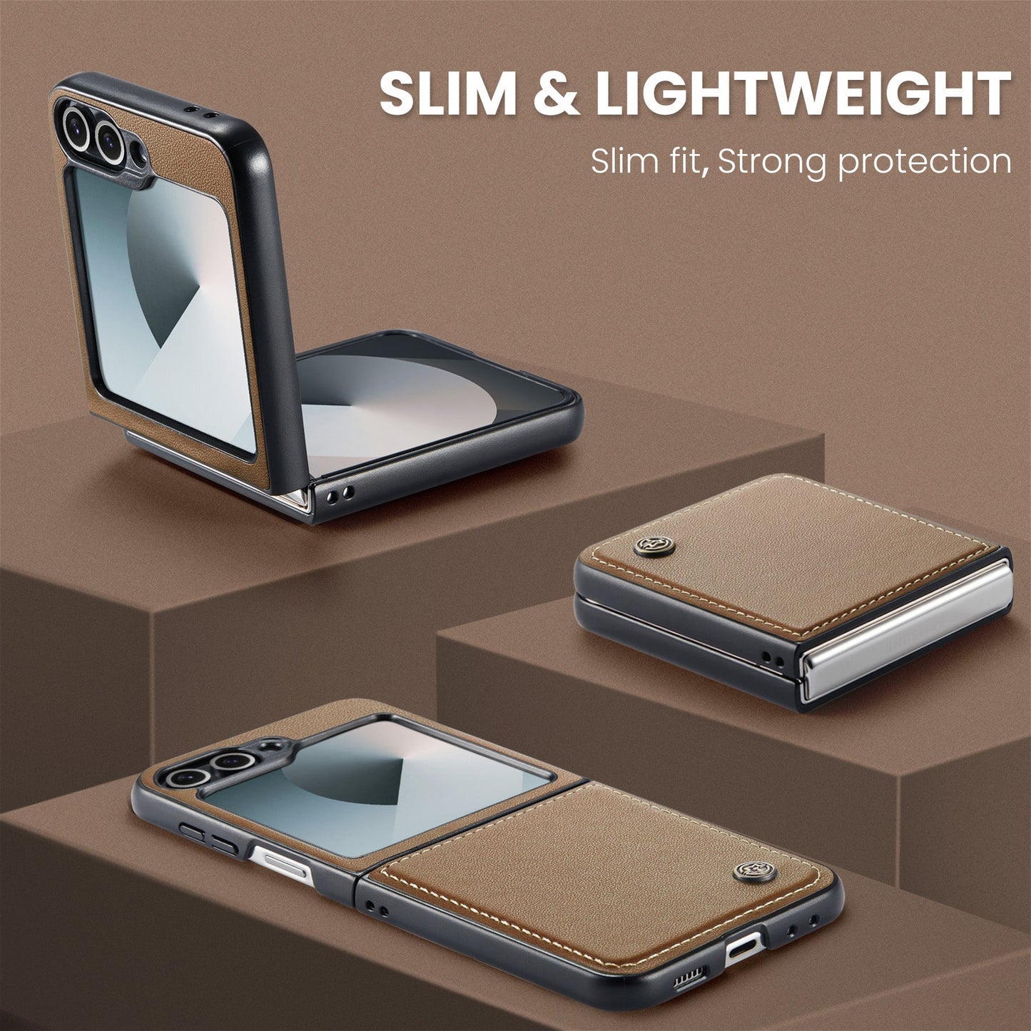 Galaxy Z Flip 6 Pu Wallet Case [Brown]