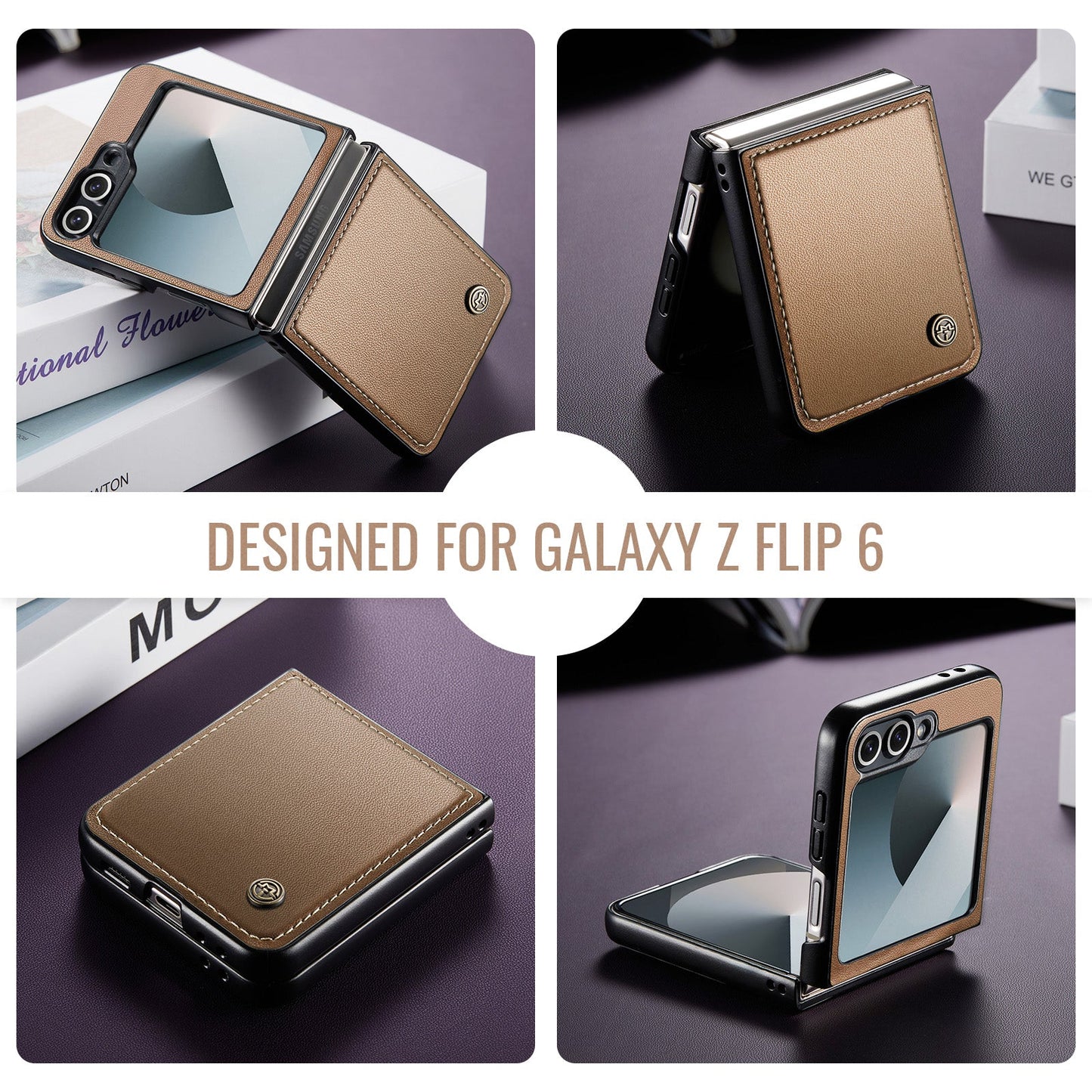 Galaxy Z Flip 6 Pu Wallet Case [Brown]