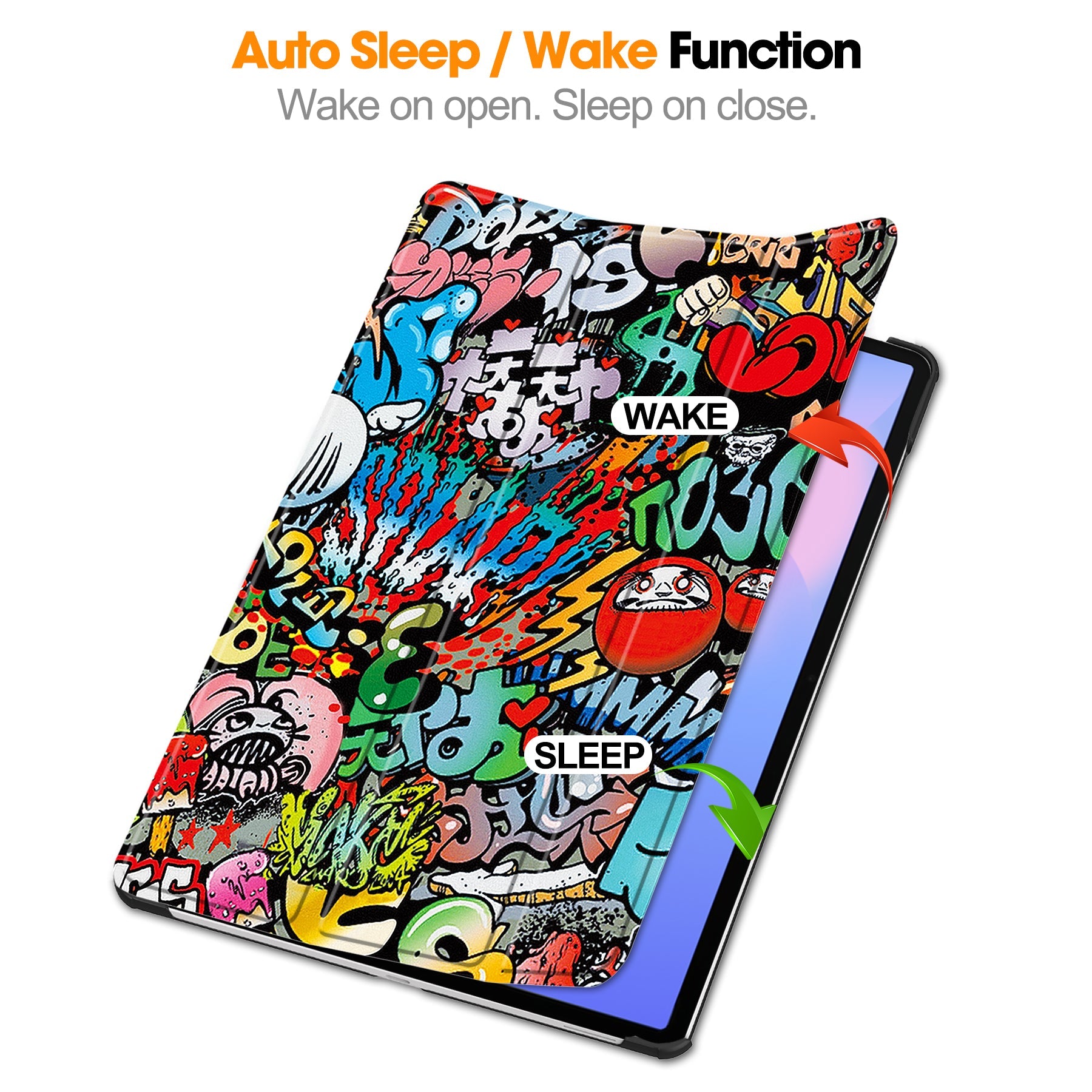 Galaxy Tab S10fe Plus X620 Designer Tri-fold Case [Graffiti]