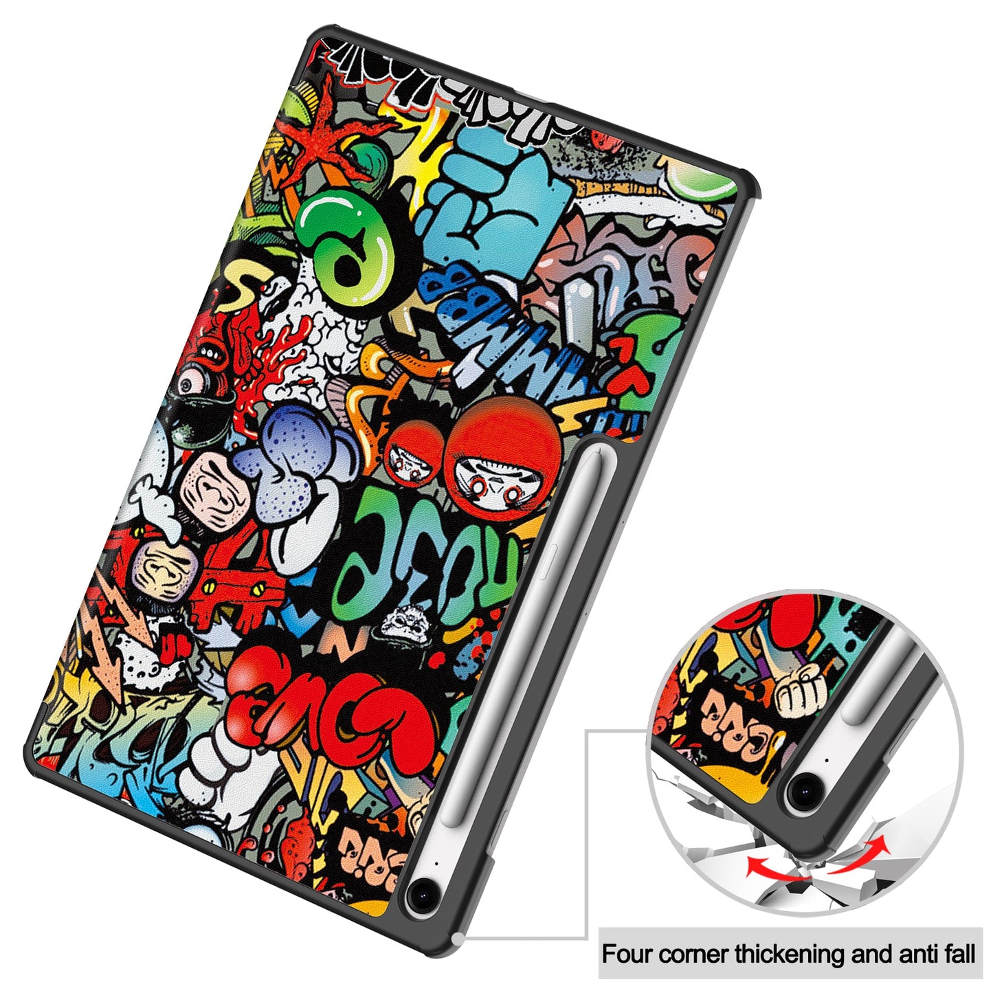Galaxy Tab S10fe Plus X620 Designer Tri-fold Case [Graffiti]