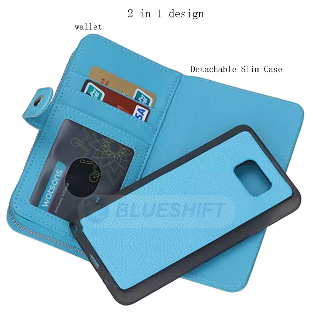 Samsung Galaxy S6 Zipper Wallet Case LightBlue