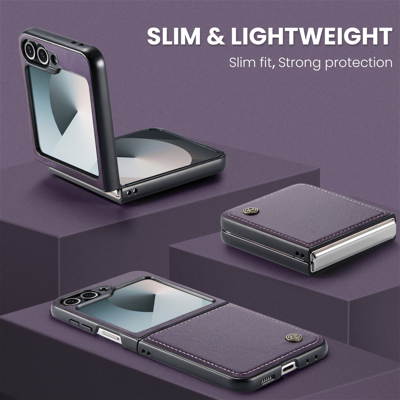 Galaxy Z Flip 6 Pu Wallet Case [Purple]