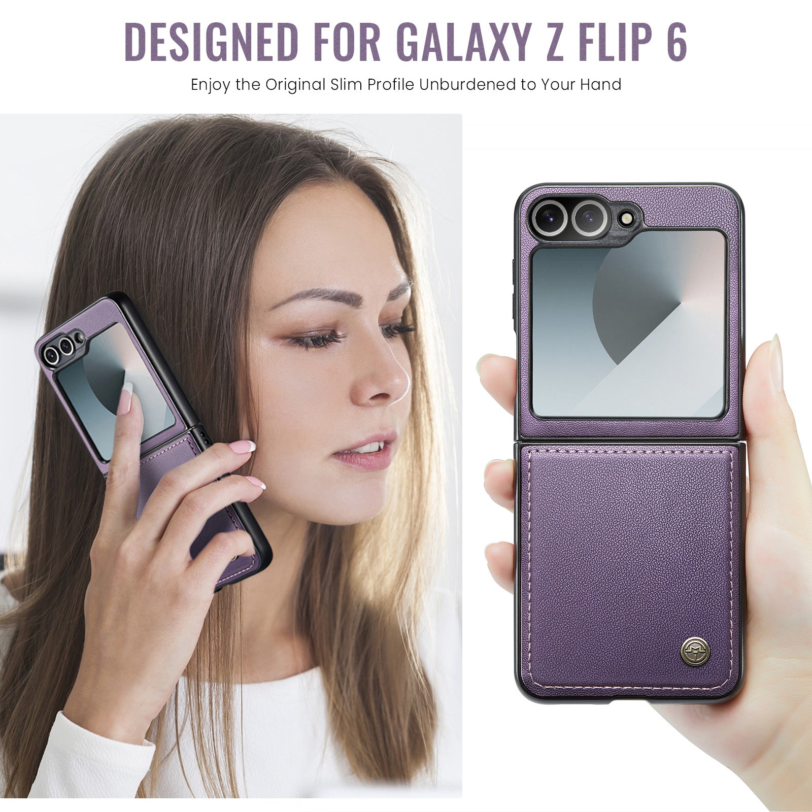 Galaxy Z Flip 6 Pu Wallet Case [Purple]