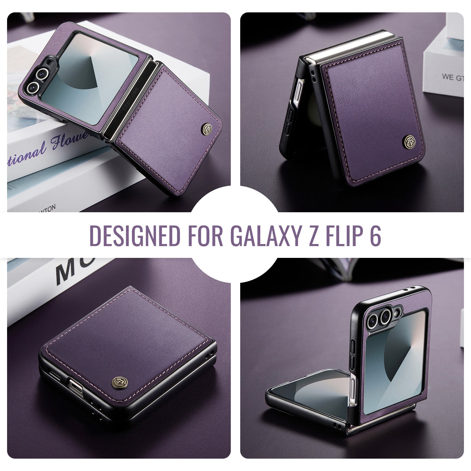 Galaxy Z Flip 6 Pu Wallet Case [Purple]