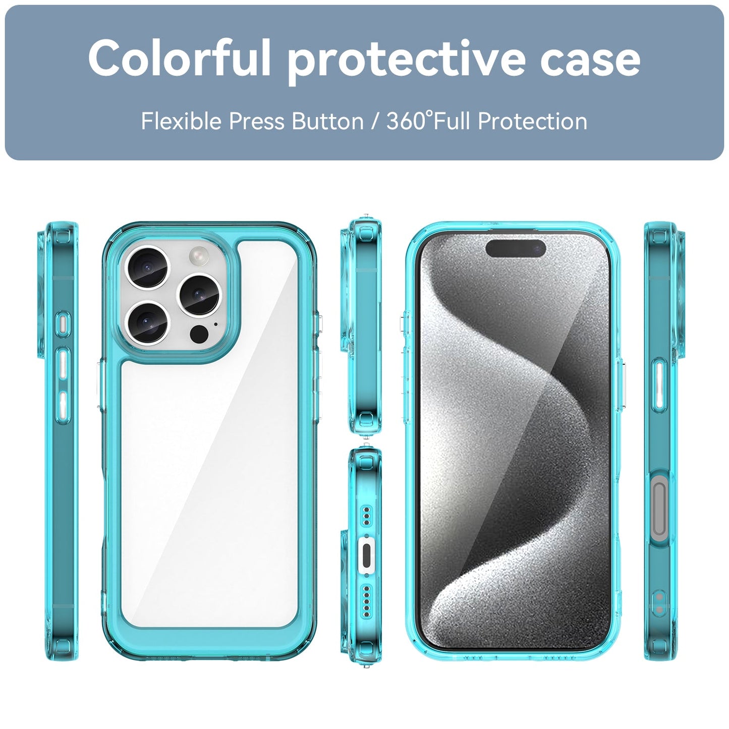 Iphone 16 Pro Soft Gel Case [Clear Blue]