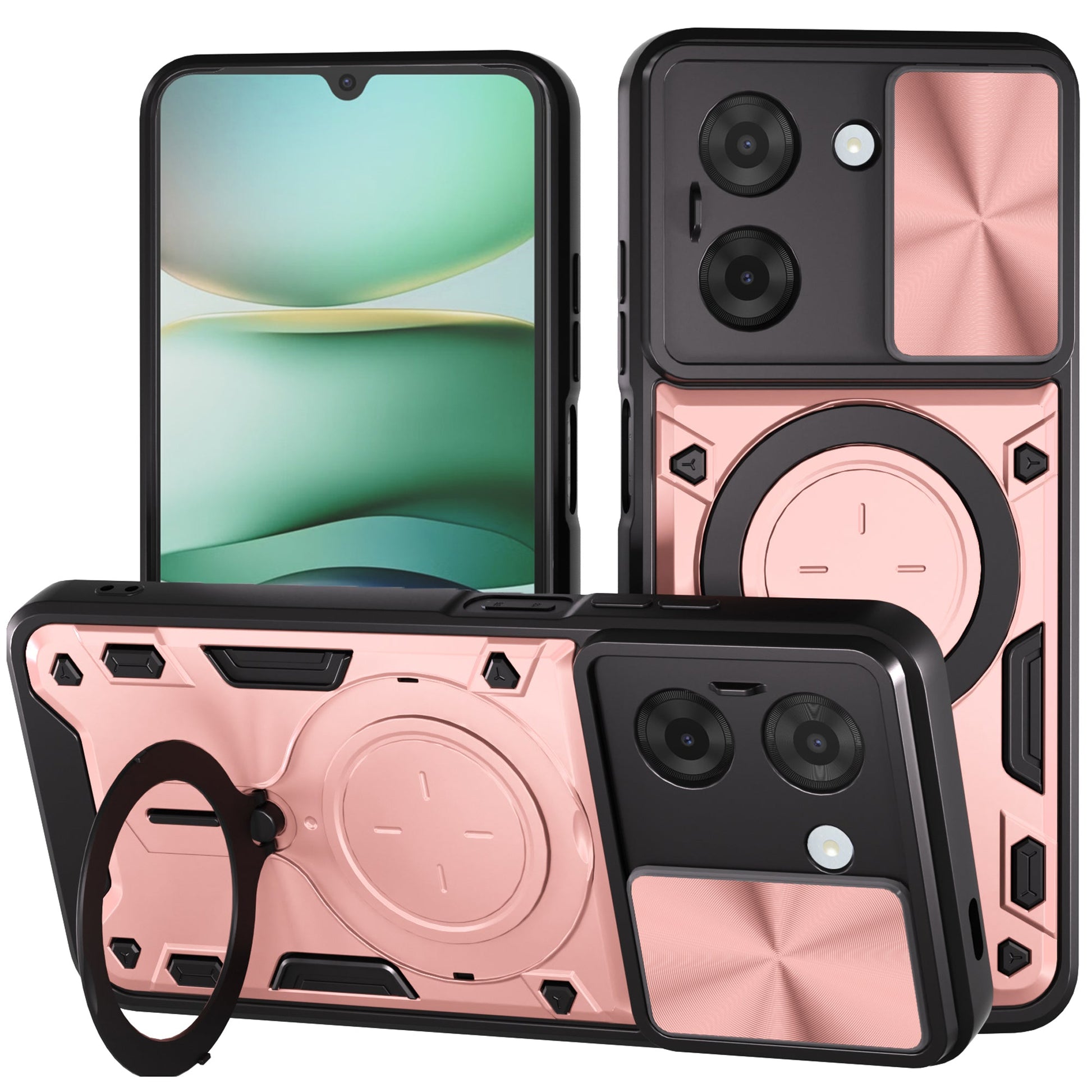 Xiaomi Redmi A5 Ring Kickstand Case [Rose Gold]