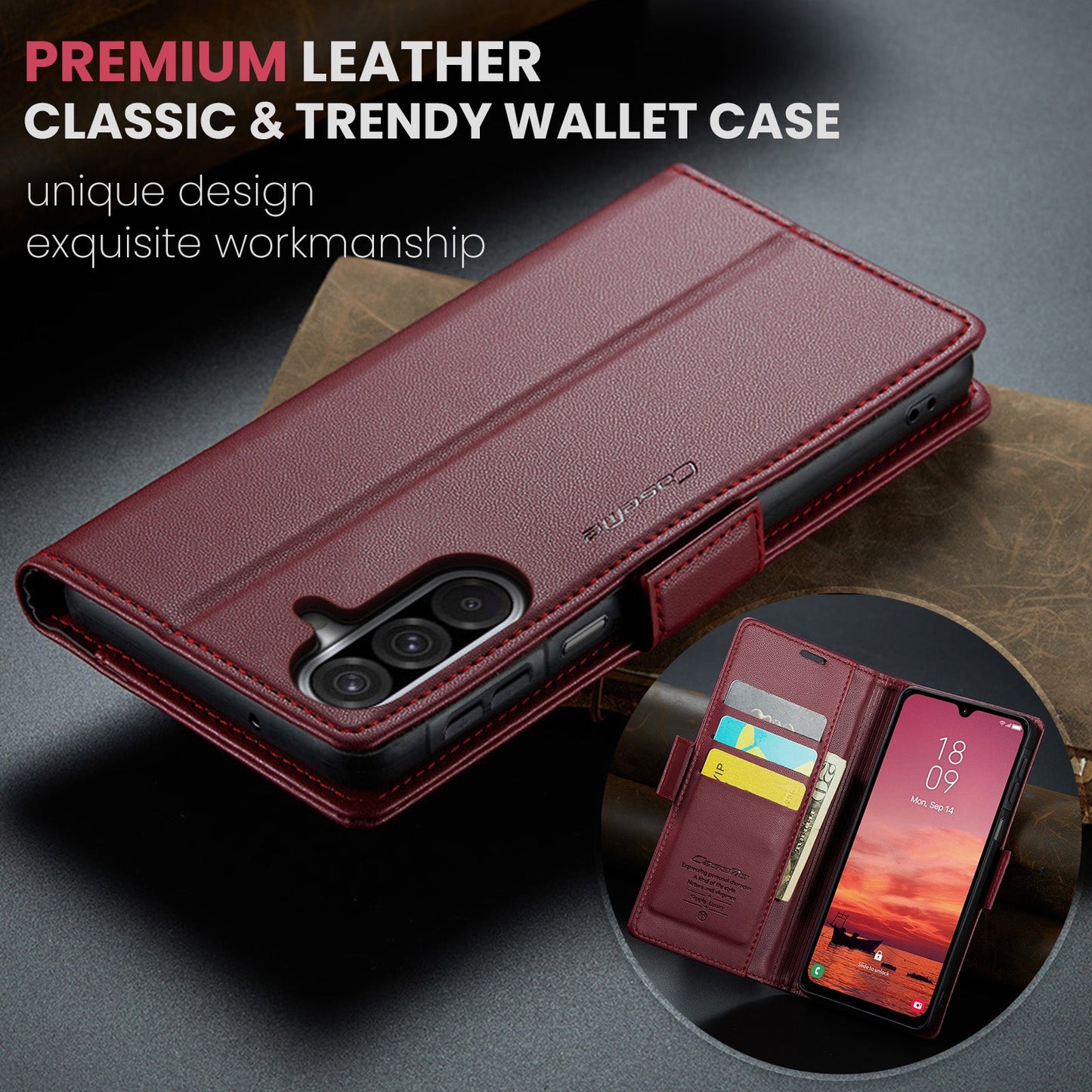 Galaxy A26 5G Pu Wallet Case [Maroon]