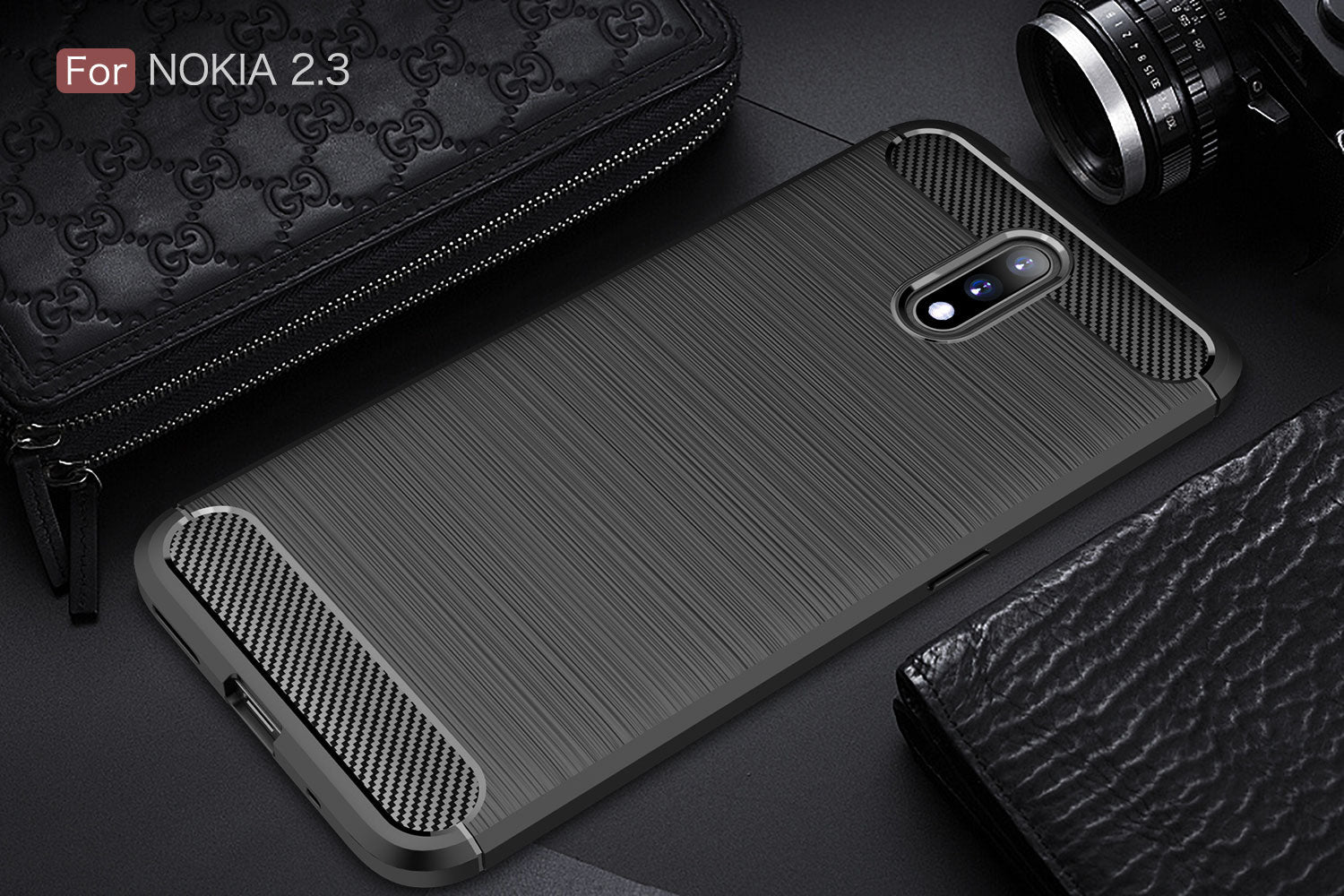 Nokia 2.3 Carbon Fibre Case Black