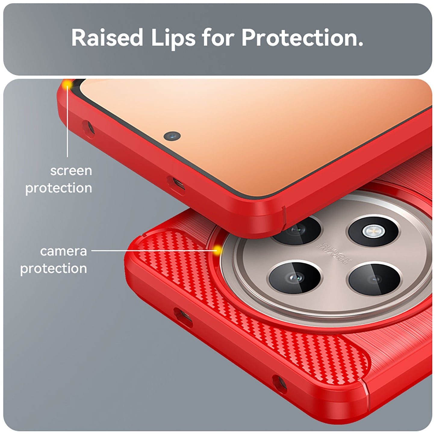 Oppo Reno 12F 5G Carbon Fibre Case [Red]