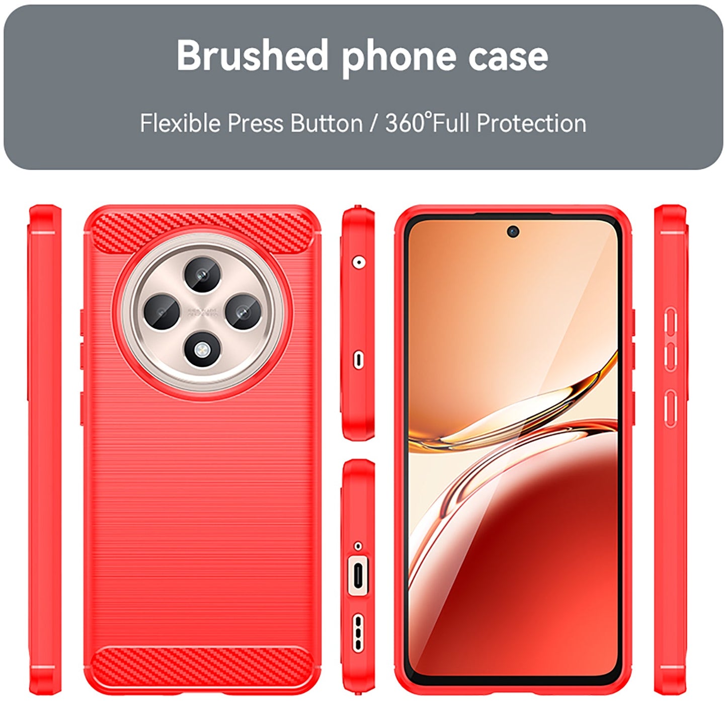 Oppo Reno 12F 5G Carbon Fibre Case [Red]