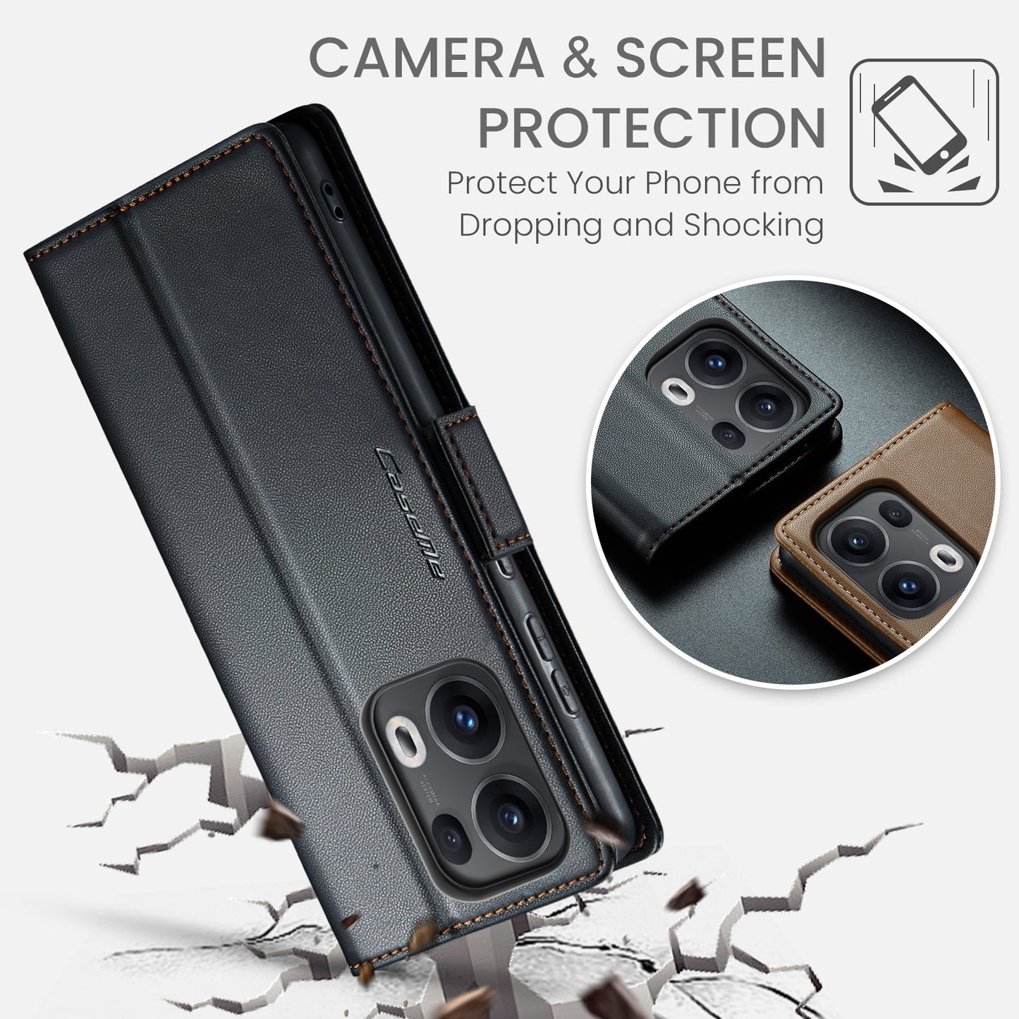 Oppo Reno 13 Pro 5G Pu Wallet Case [Black]