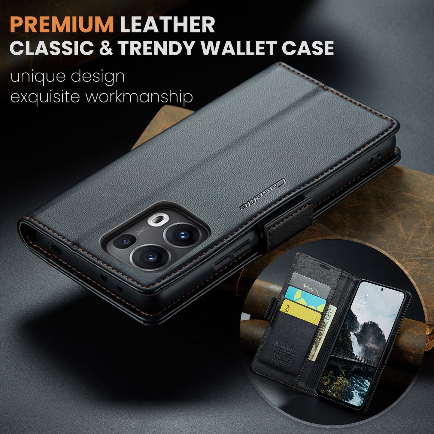 Oppo Reno 13 Pro 5G Pu Wallet Case [Black]