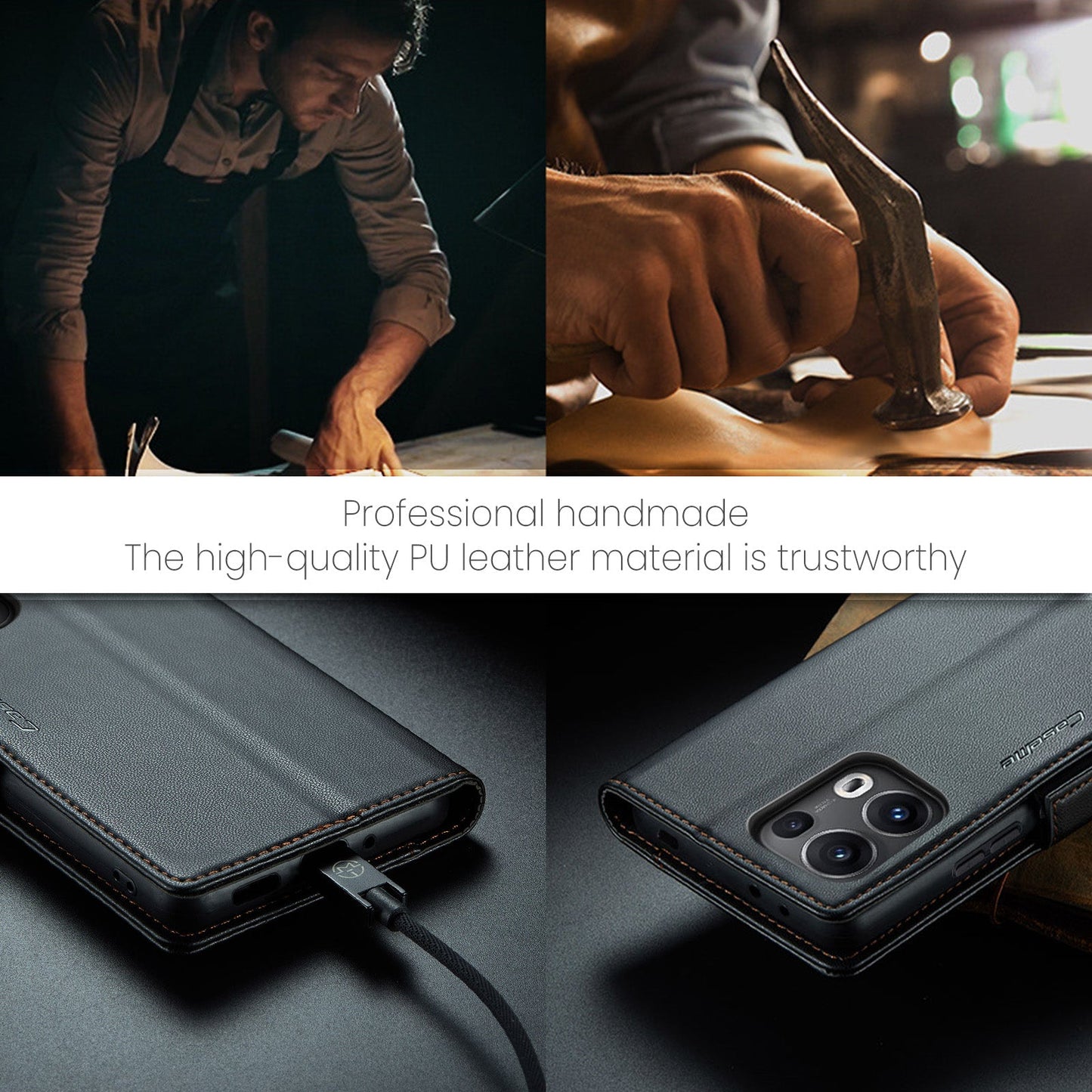 Oppo Reno 13 Pro 5G Pu Wallet Case [Black]