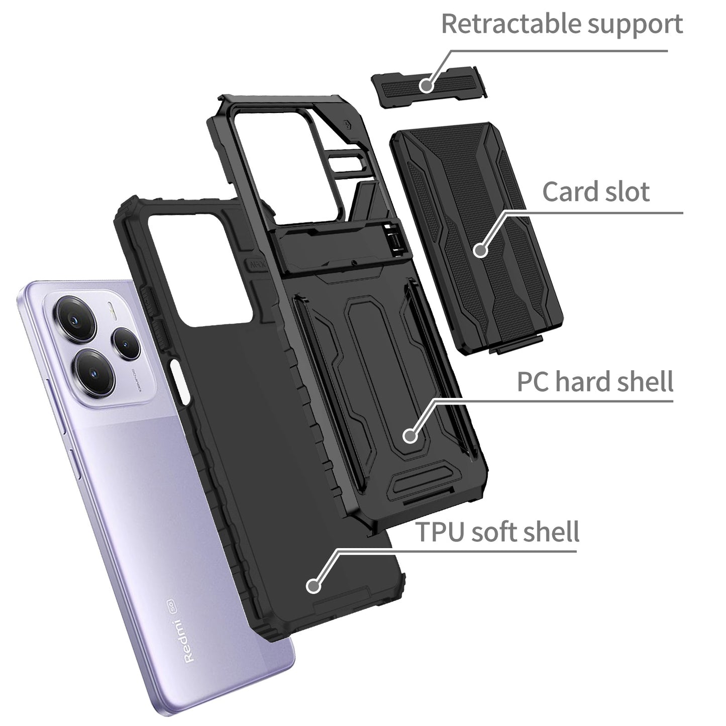 Xiaomi Redmi Note 14 5g Heavy Duty Case [Black]