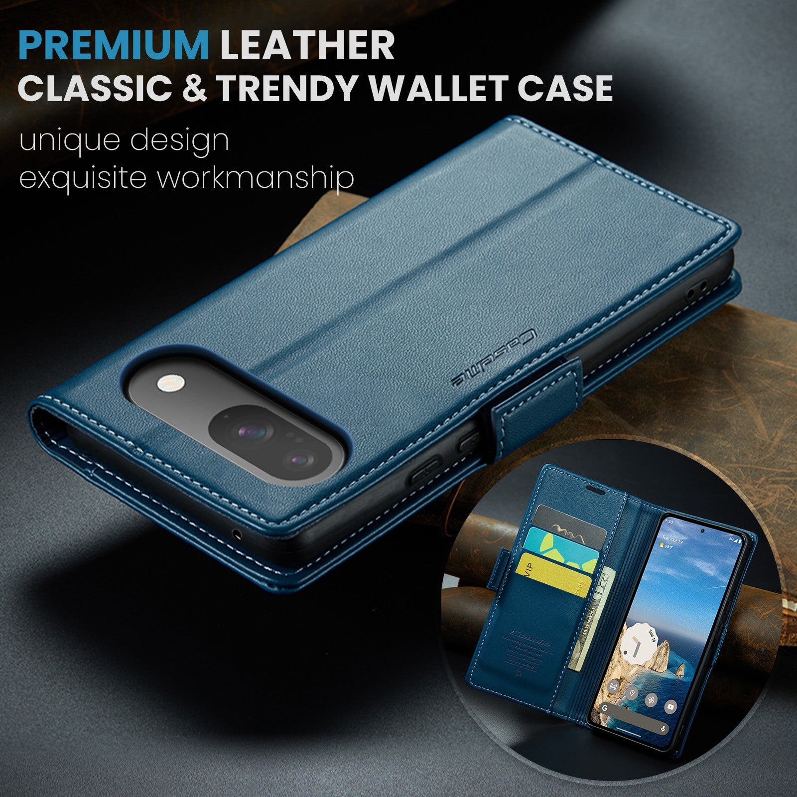 Google Pixel 9 Pro Pu Wallet Case [Navy]