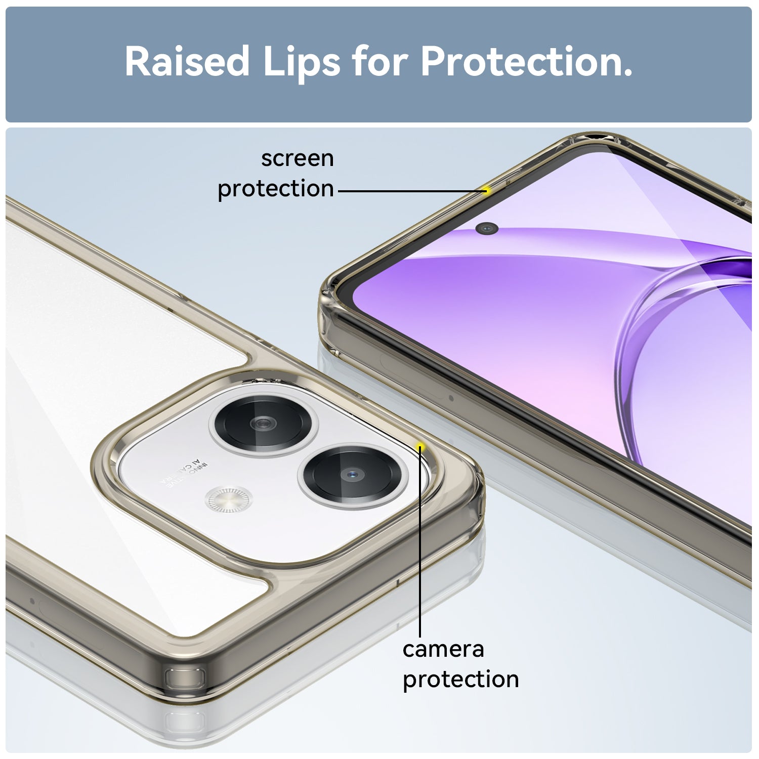 Oppo A60 5G Soft Gel Bumper Case [Clear Grey]