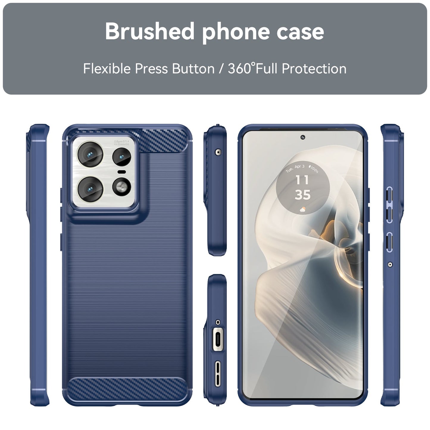 Moto Edge 50 Pro Carbon Fibre Case [Navy]