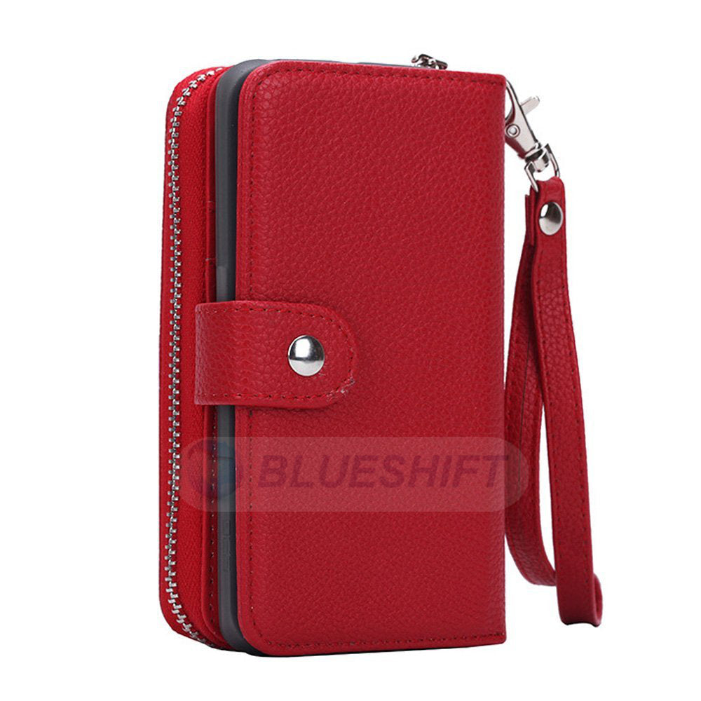 Samsung Galaxy S7 Edge Zipper Wallet Case Red