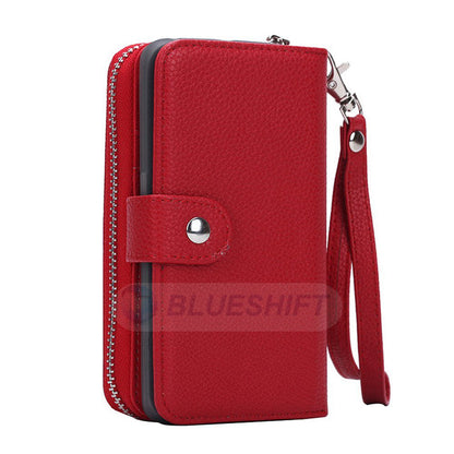 Samsung Galaxy S7 Edge Zipper Wallet Case Red
