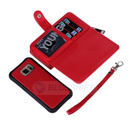 Samsung Galaxy S7 Edge Zipper Wallet Case Red