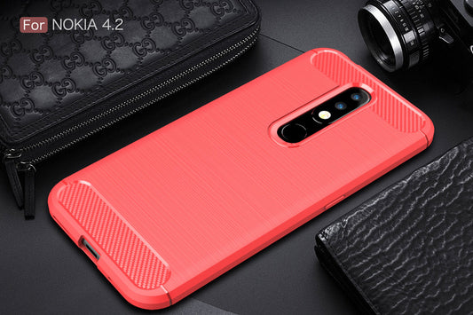 Nokia 4.2 Carbon Fibre Case [Red]