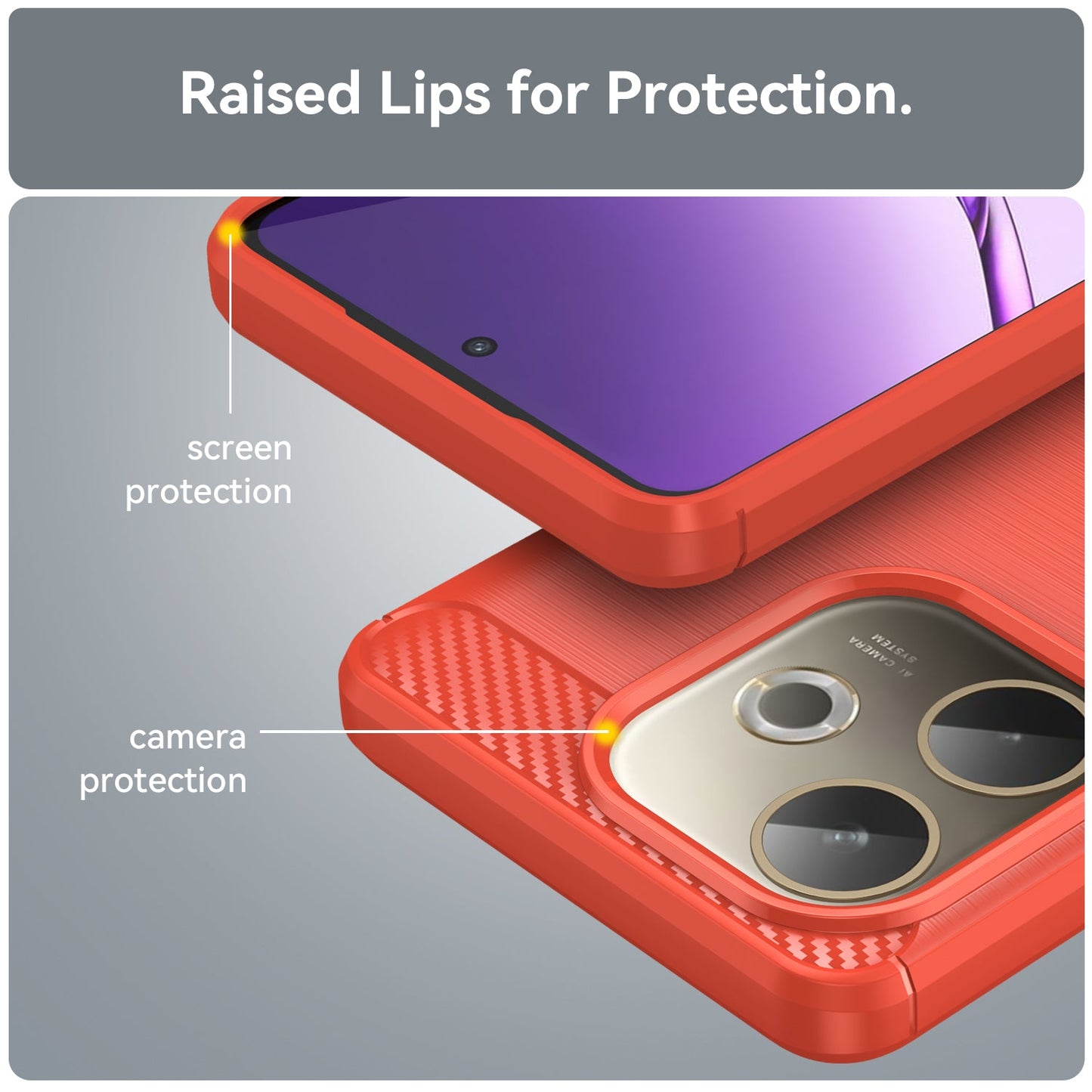 Oppo A5 Pro 5G Carbon Fibre Case [Red]