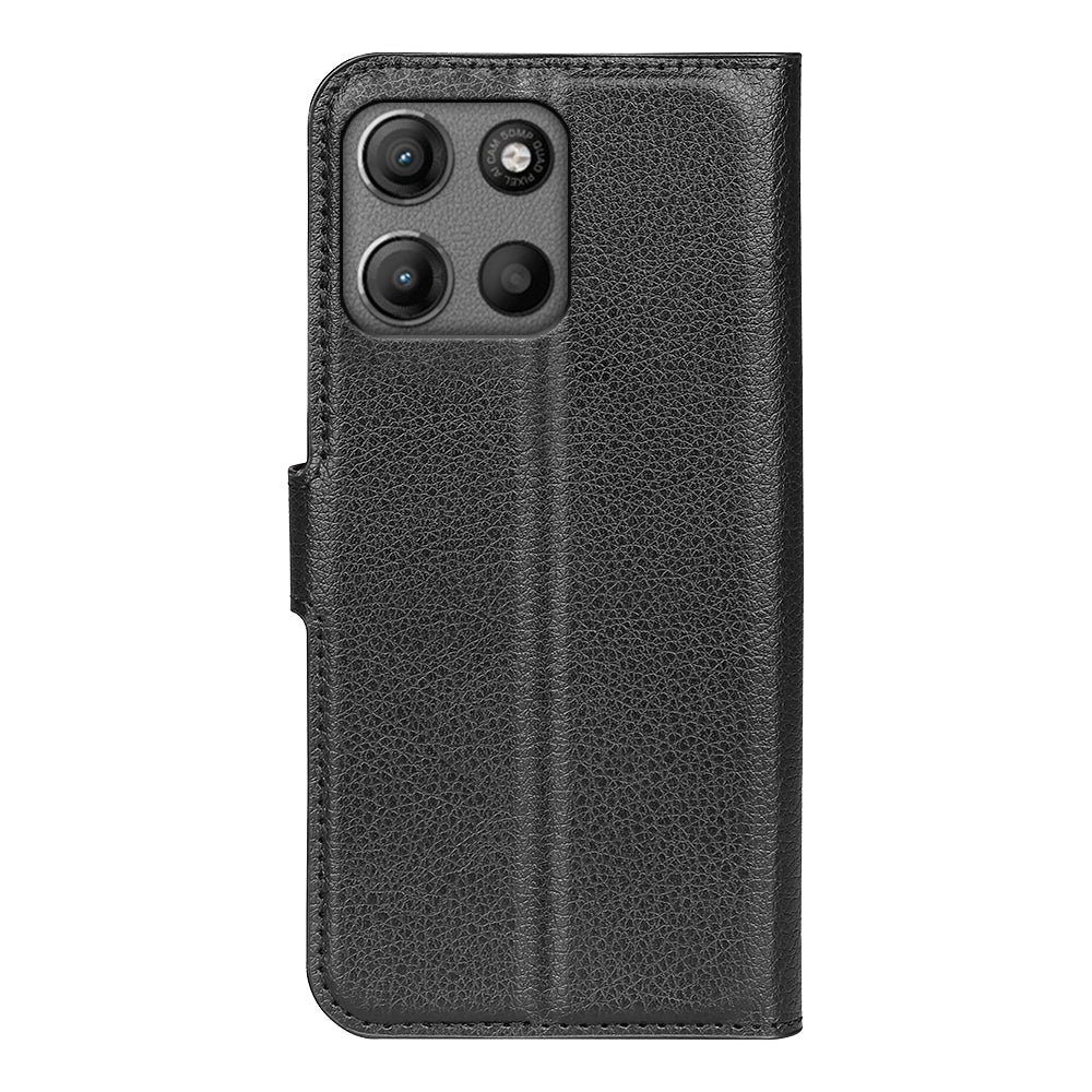 Moto G15 Pu Wallet Case [Black]