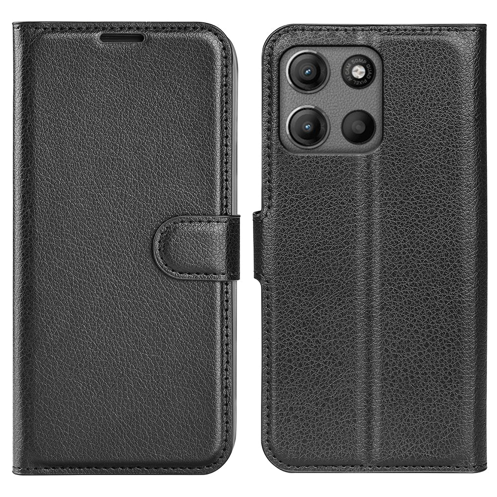 Moto G15 Pu Wallet Case [Black]