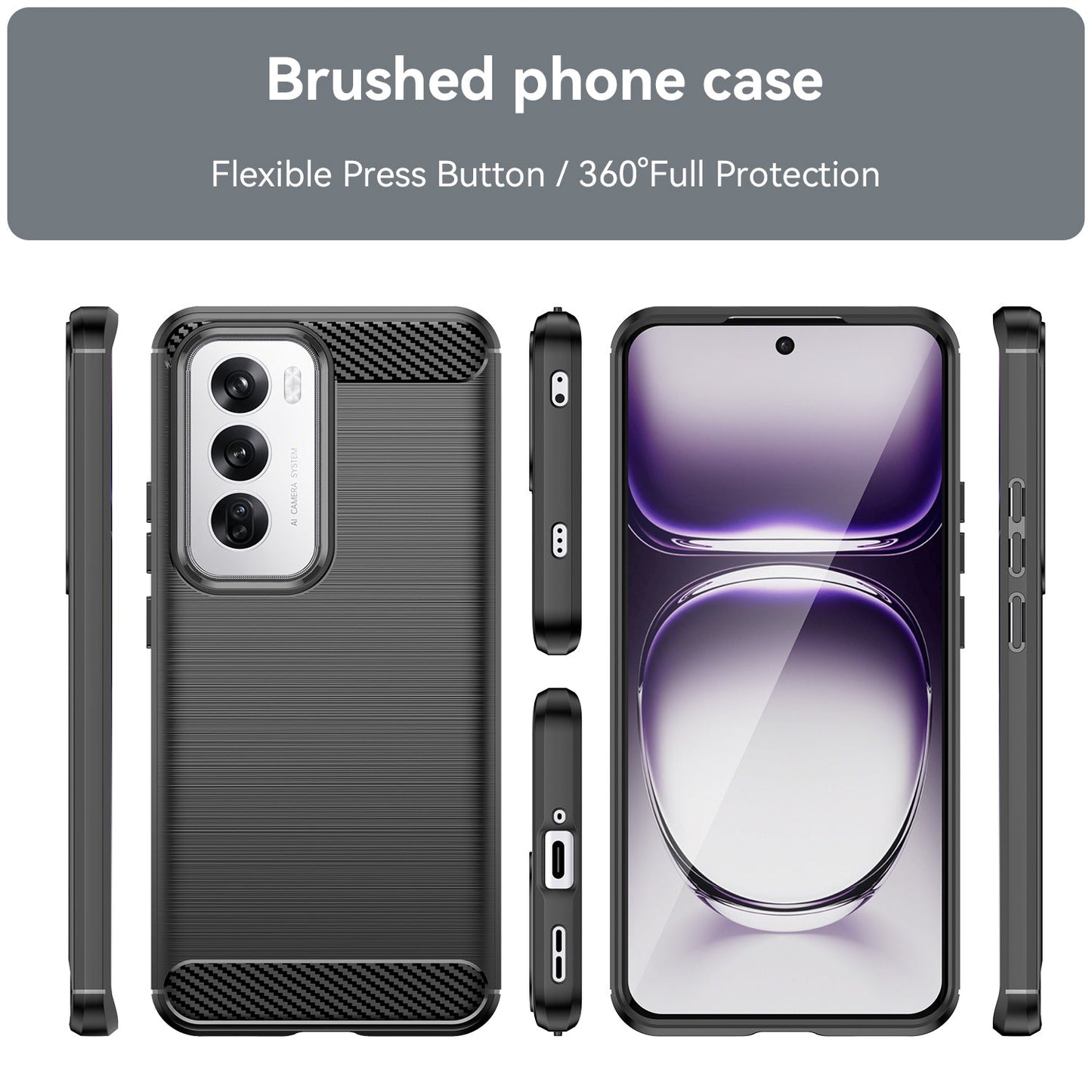 Oppo Reno 12 Carbon Fibre Case [Black]
