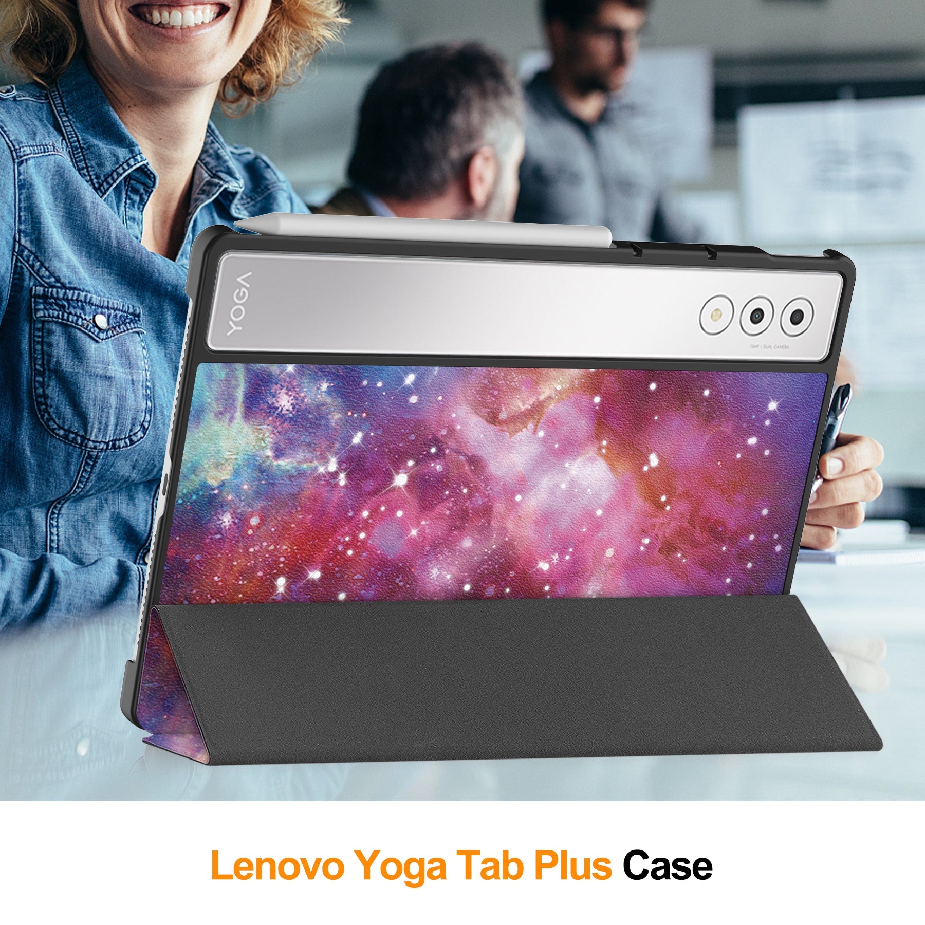 Lenovo Yoga Tab Plus 12.7 Tb520 Designer Tri-fold Case [Galaxy]