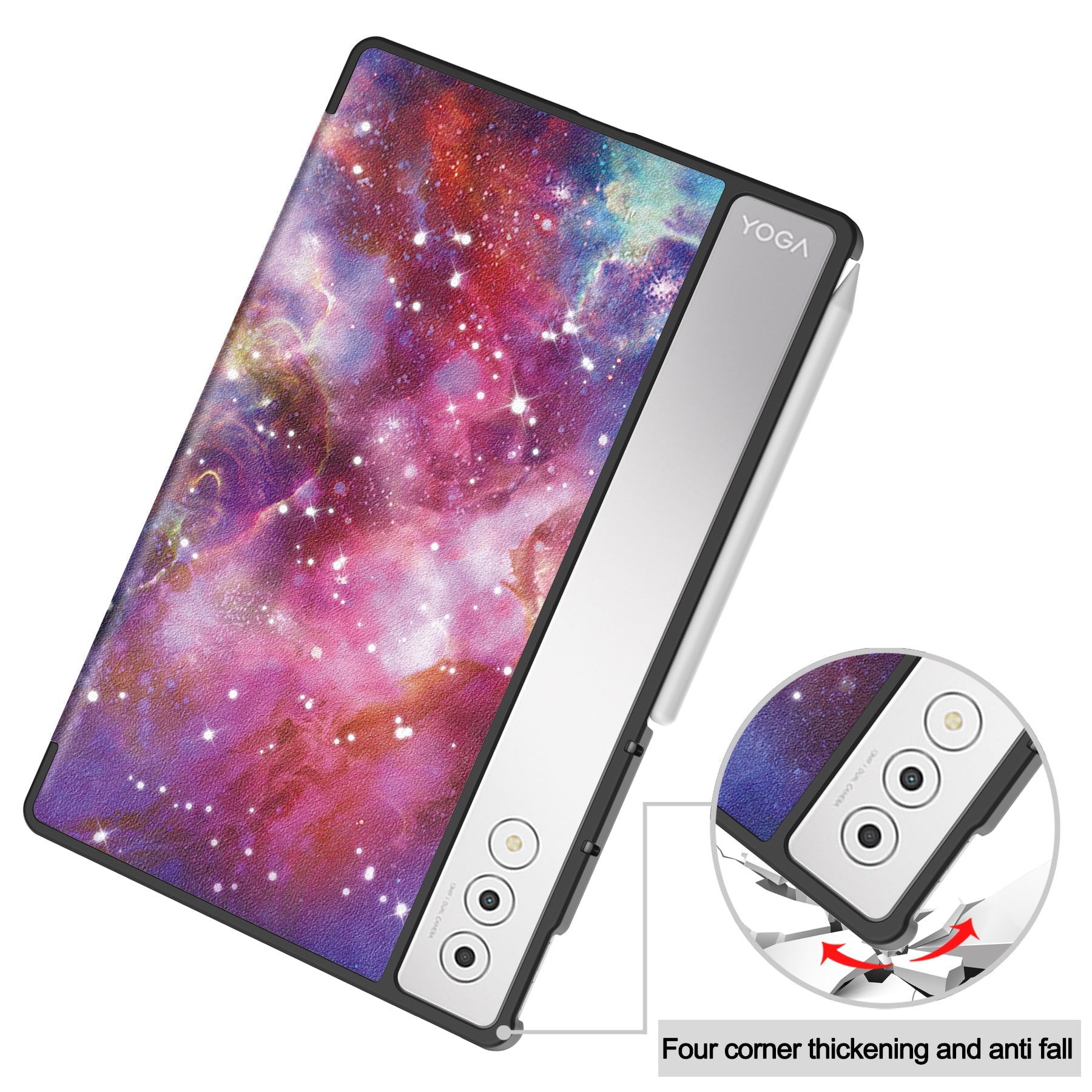 Lenovo Yoga Tab Plus 12.7 Tb520 Designer Tri-fold Case [Galaxy]