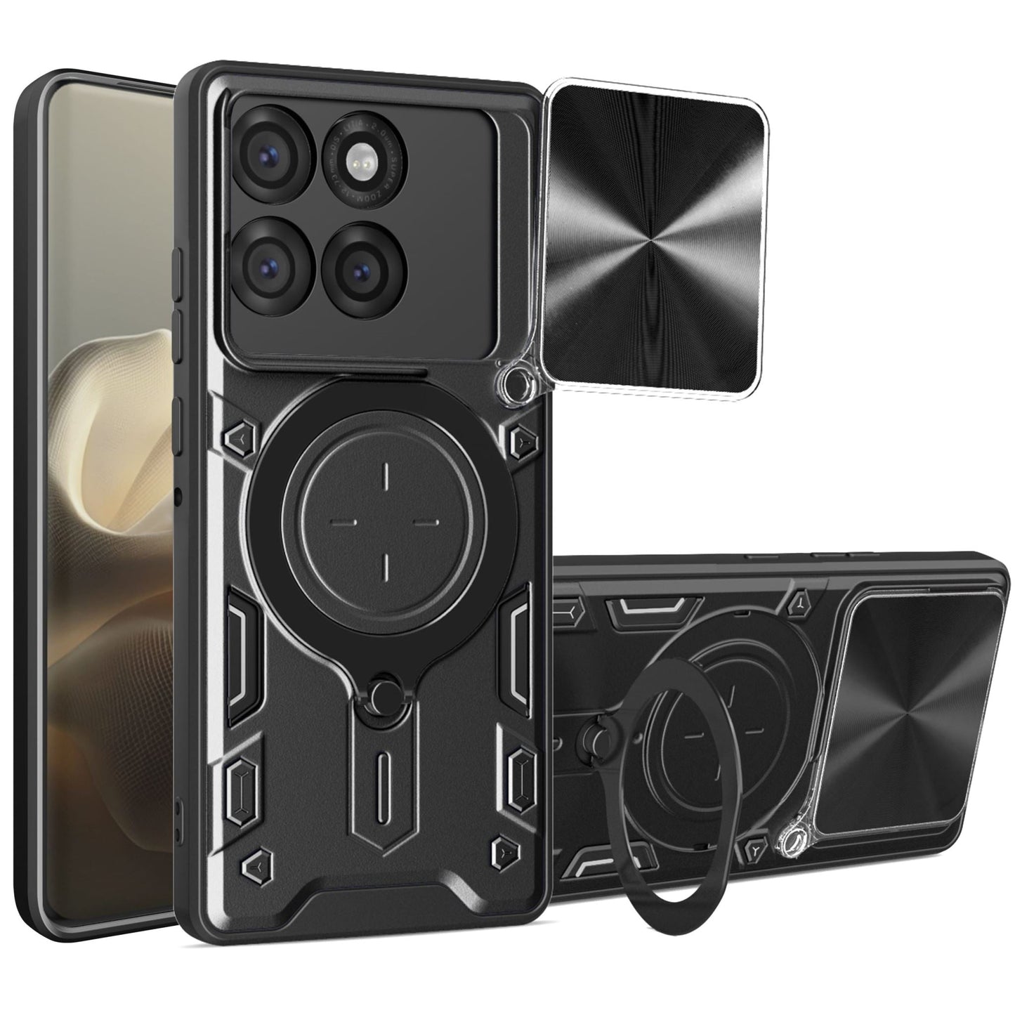 Moto Edge 60 Pro Ring Kickstand Case [Black]