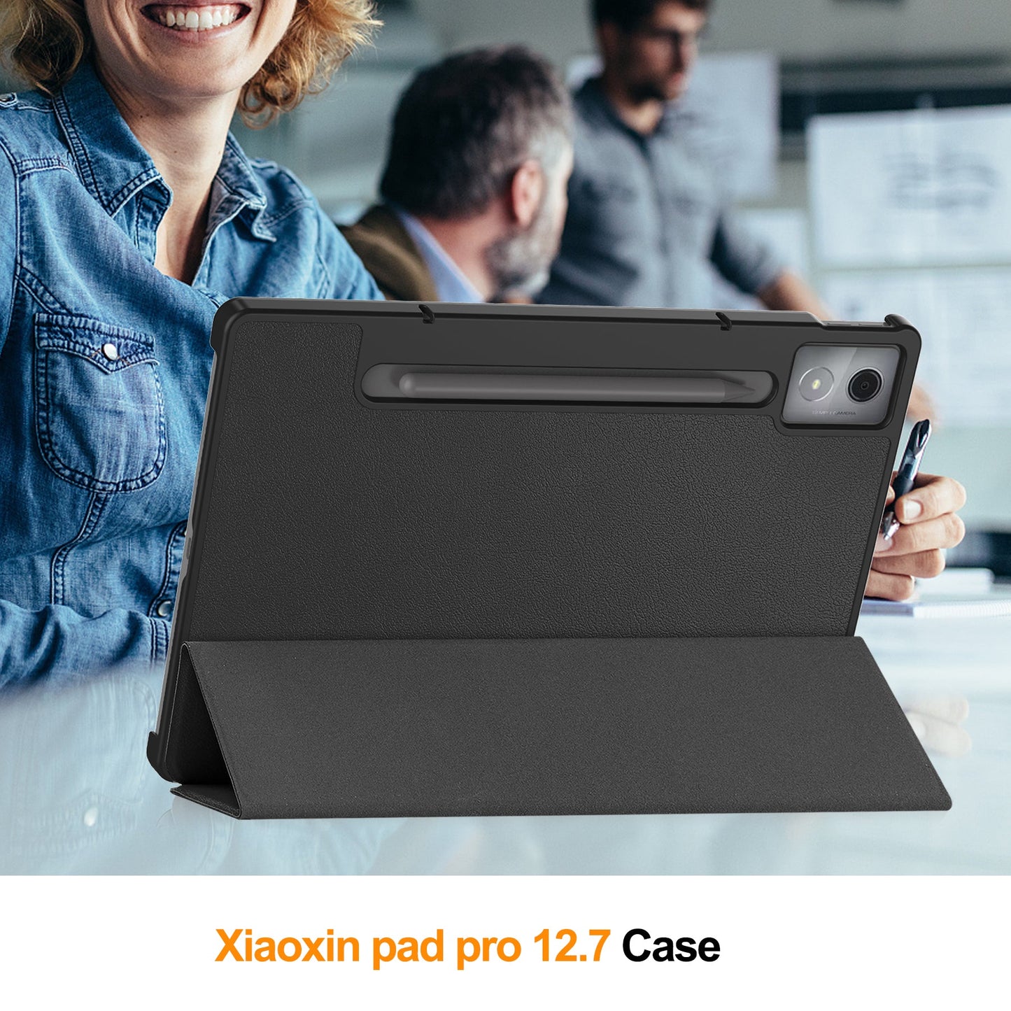 Lenovo Idea Tab Pro 12.7" Tb373 Tri-fold Pu Case [Black]