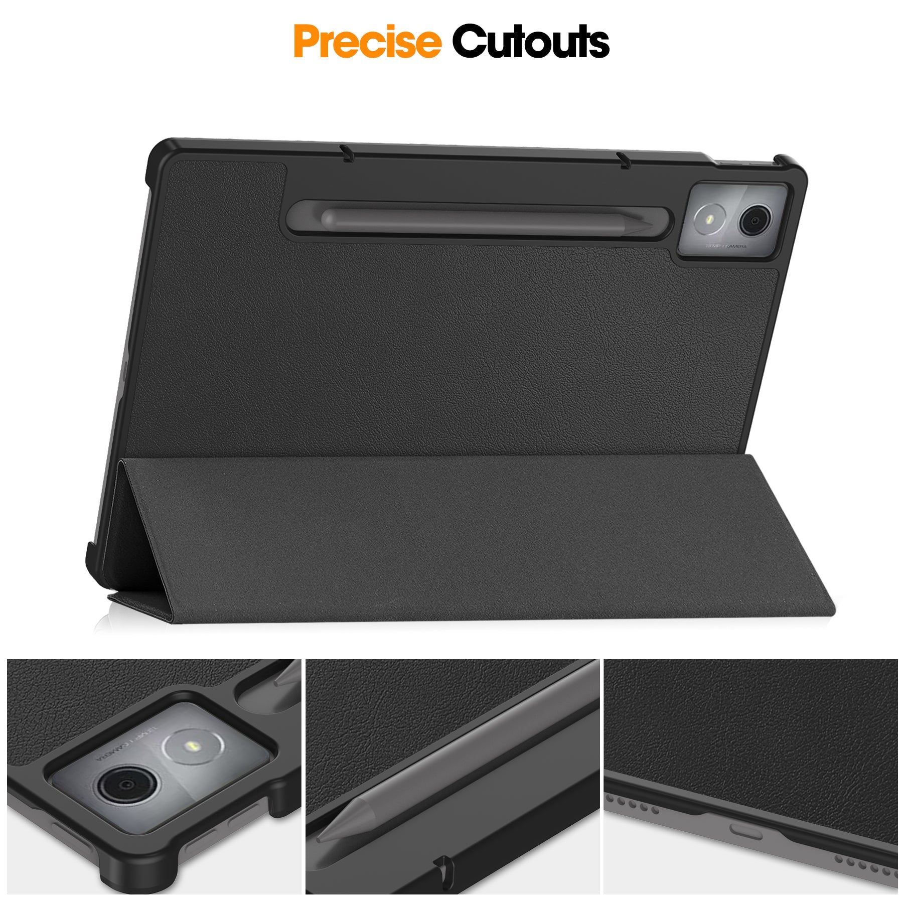 Lenovo Idea Tab Pro 12.7" Tb373 Tri-fold Pu Case [Black]