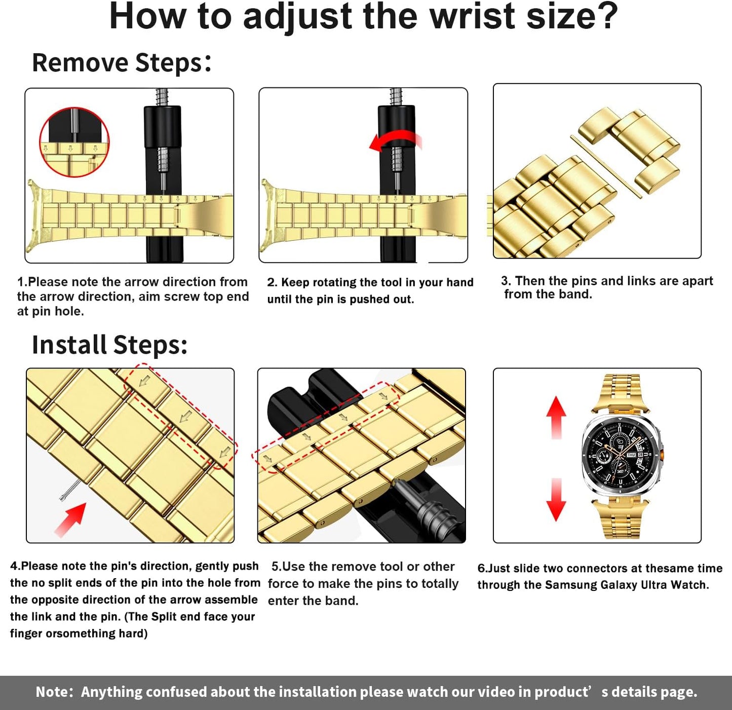 Samsung Galaxy Watch Ultra 47Mm Stainless Steel Strap [Gold]