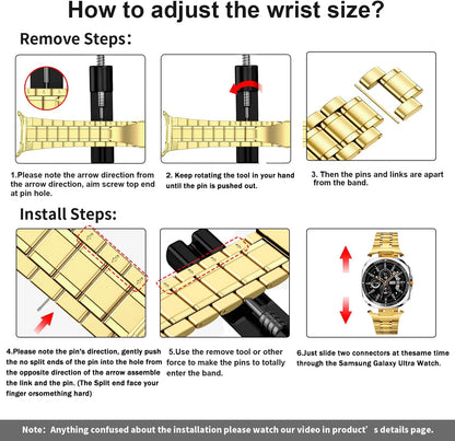 Samsung Galaxy Watch Ultra 47Mm Stainless Steel Strap [Gold]