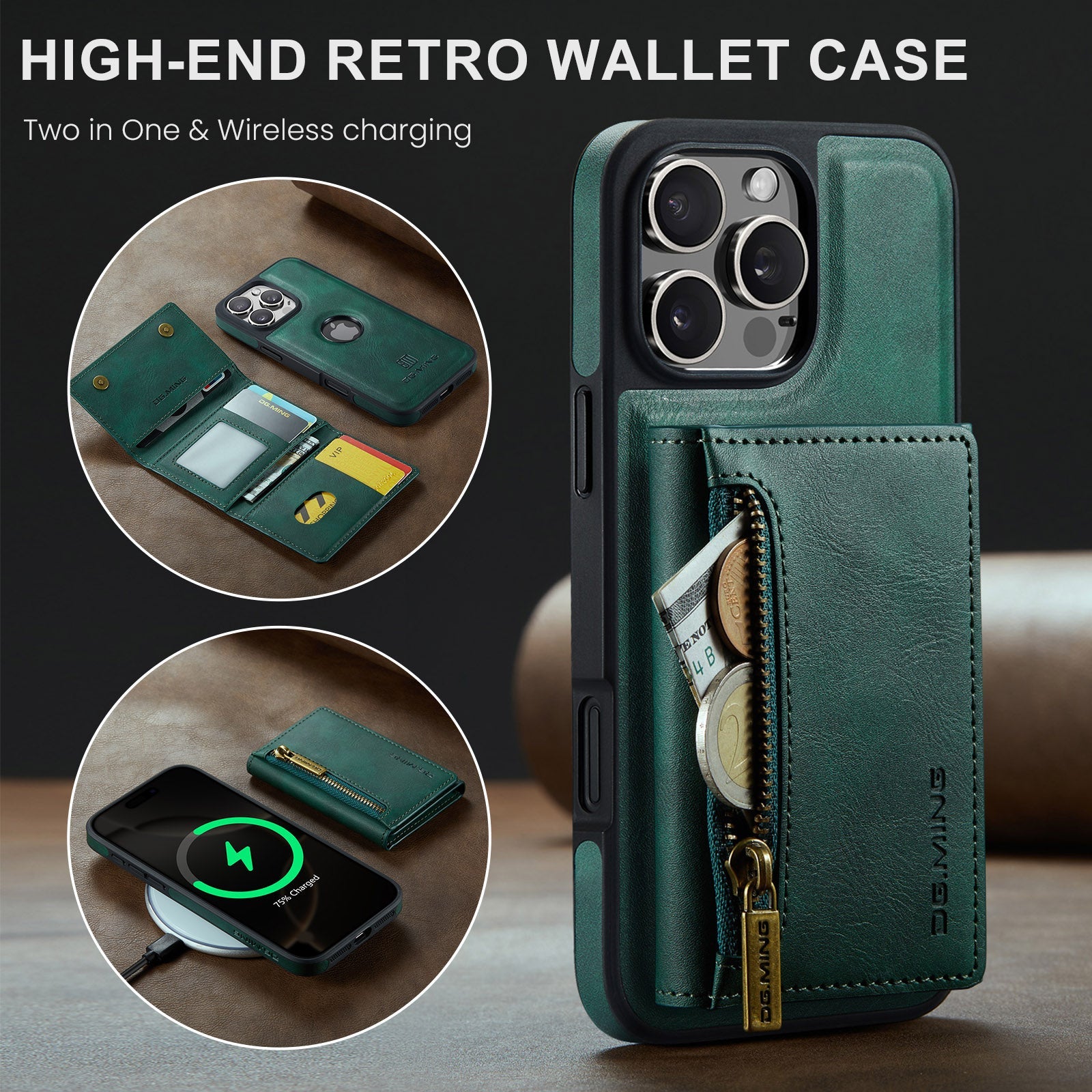 Iphone 16 Pro Magnetic Wallet [Green]
