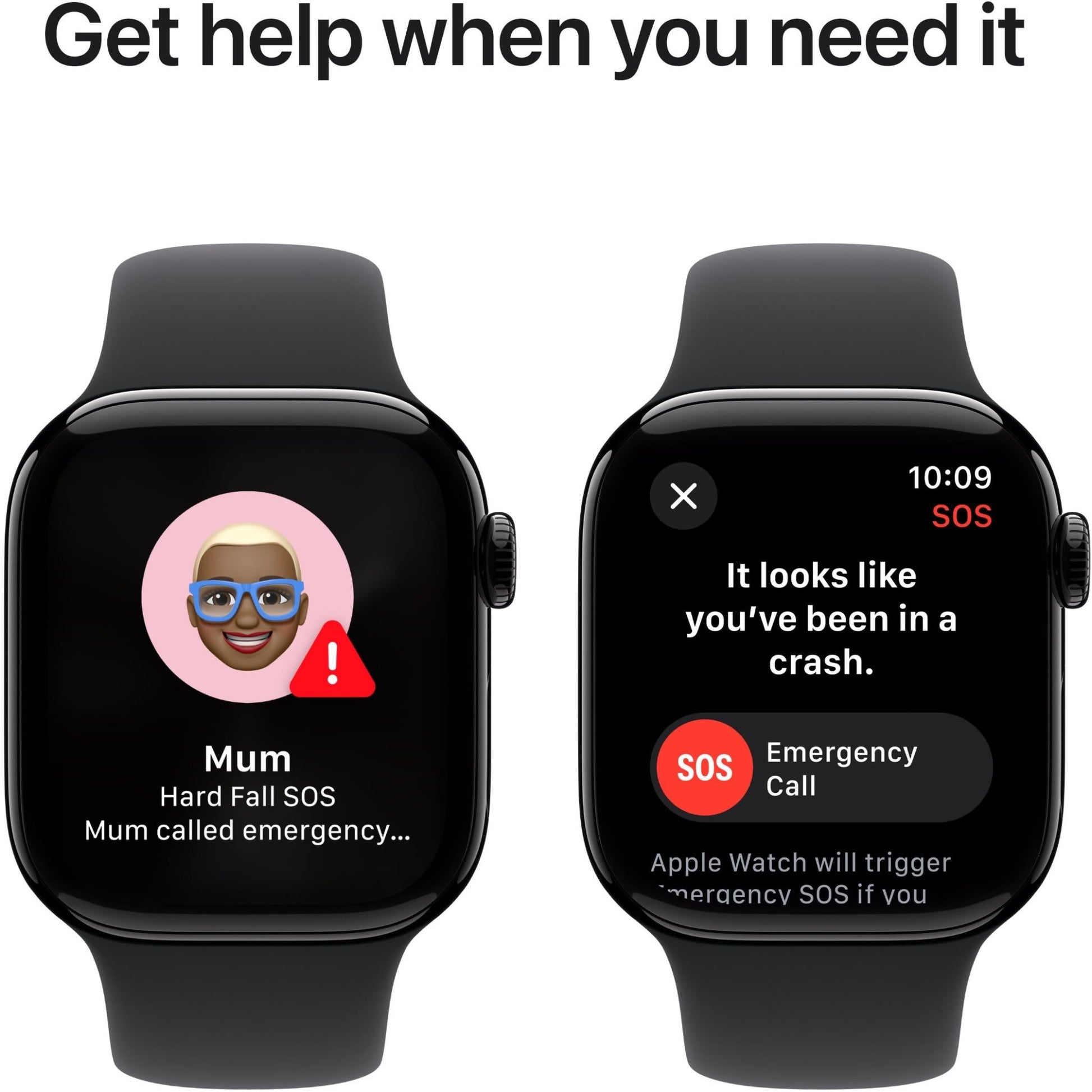 Apple Watch Series 10 GPS, 46mm Aluminum Case [ Black Sport Band S/M A2999 MWWP3 - Jet Black ]