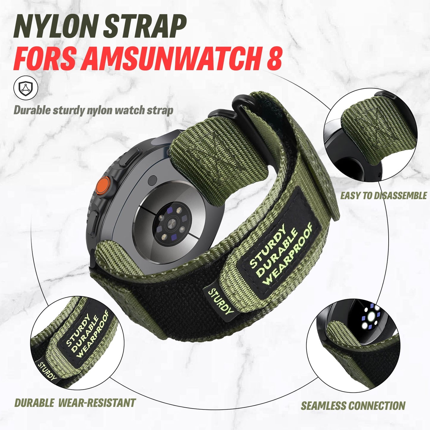 Samsung Galaxy Watch 8 Nylon Strap [Army Green]