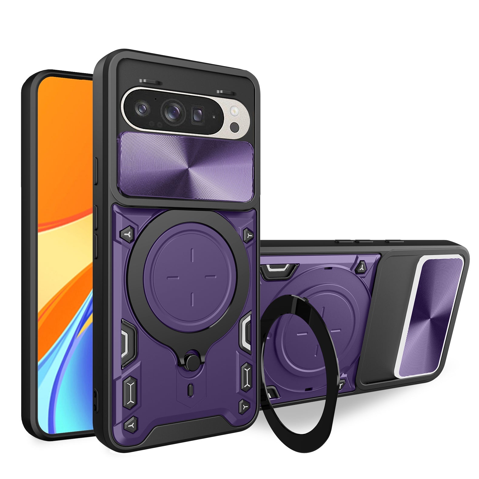 Google Pixel 10 Pro Ring Kickstand Case [Purple]