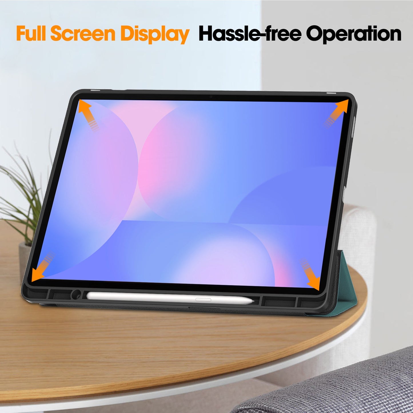 Tab S10Fe Plus Tri-Fold Pen Holder Case [Teal]