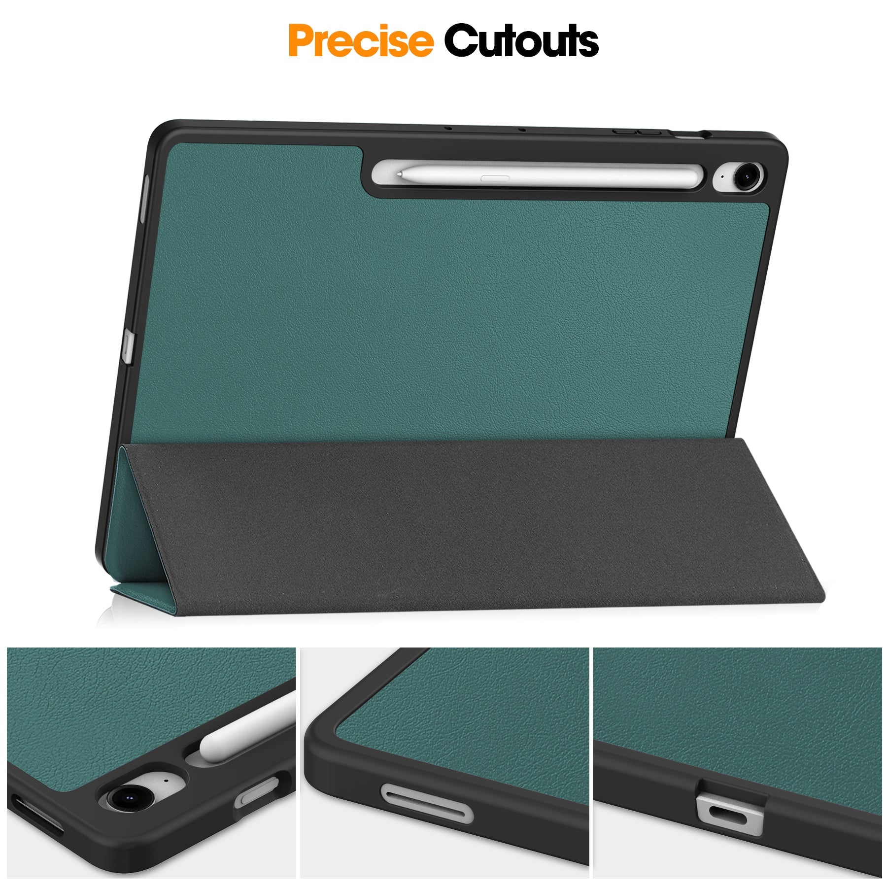 Tab S10Fe Plus Tri-Fold Pen Holder Case [Teal]