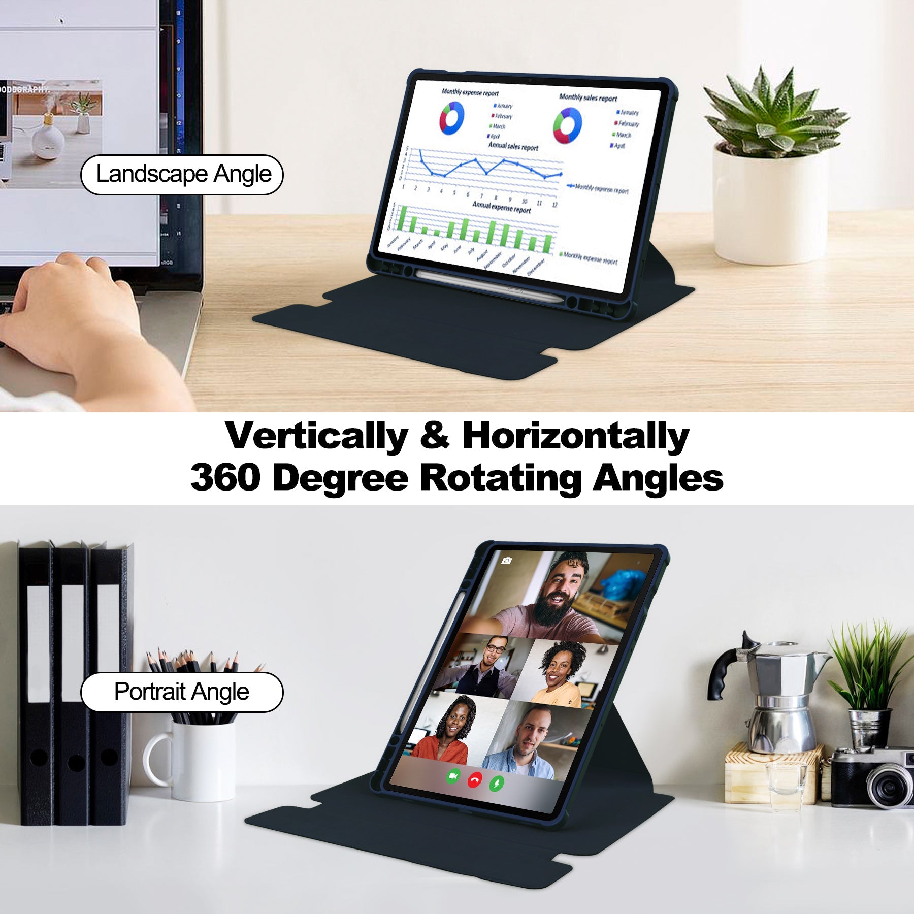 Galaxy Tab S10 Lite / S10 Fe/ S9 / S9 Fe Rotating Acrylic Case [Navy]