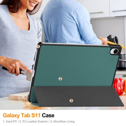 Galaxy Tab S11 Tri-fold Pu Case [Teal]