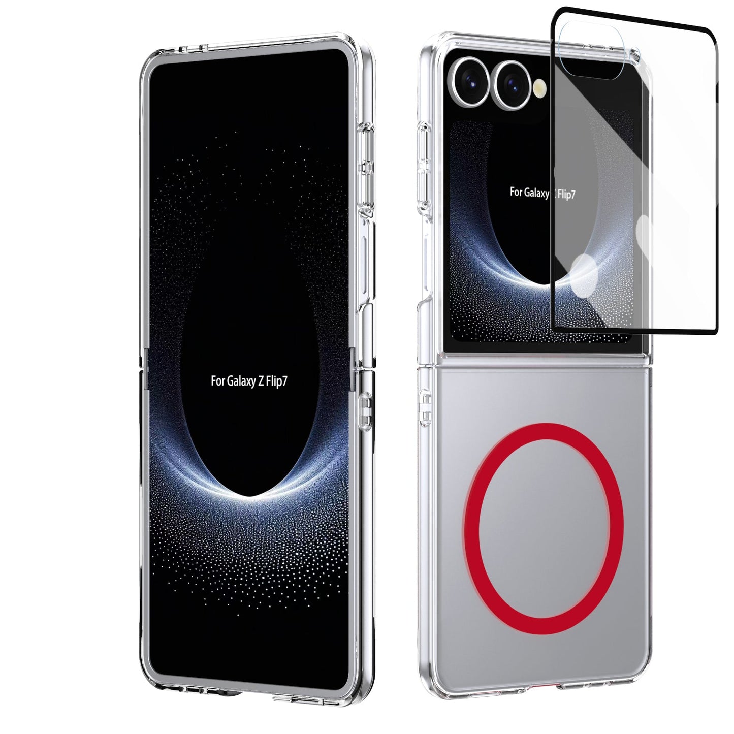 Galaxy Z Flip 7 Clear Magsafe Case [Red]