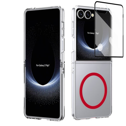 Galaxy Z Flip 7 Clear Magsafe Case [Red]